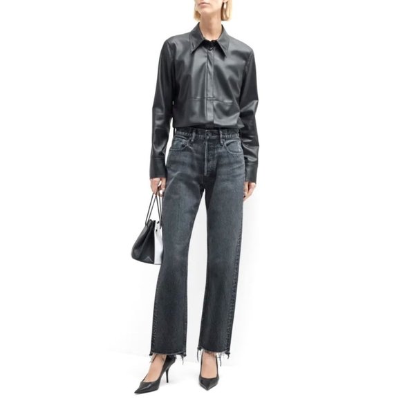 Moussy Vintage Detroit Wide Straight Leg Black Jeans NWT Size 27 - Picture 4 of 15